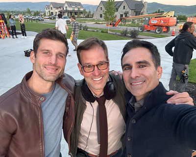 Parker Young, Jeff Fisher and Nestor Carbonell on the set of 'The Image of You'